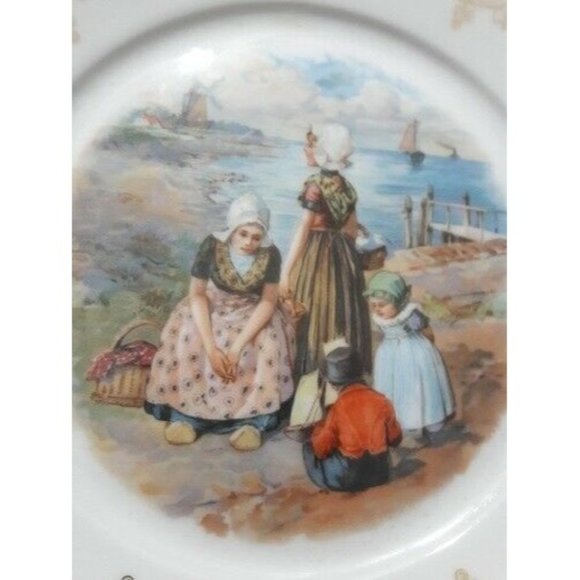 Zeh Scherzer & Company Beautiful water scene with 4 children with baskets 1900 - Picture 2 of 4